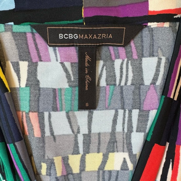 BCBGMaxAzria - Multicolored Striped Surplice Wrap Dress Size S - Picture 4 of 14